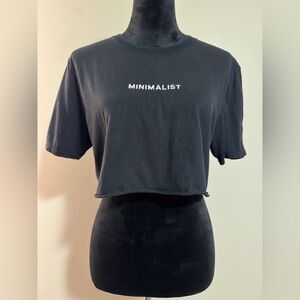 EUC Goodie Two Sleeves Black and White Minimalist Crop Top size medium